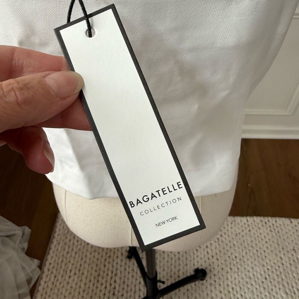 NWT Bagatelle White Large Bow Crop Top Rhinestone Straps 8 - Picture 8 of 11